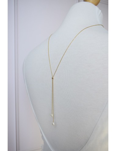 Collier de dos très fin pour la mariée en robe dos nu Pauline