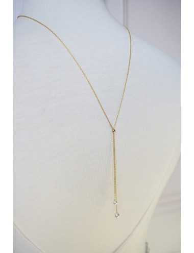 Collier de dos très fin pour la mariée en robe dos nu Pauline