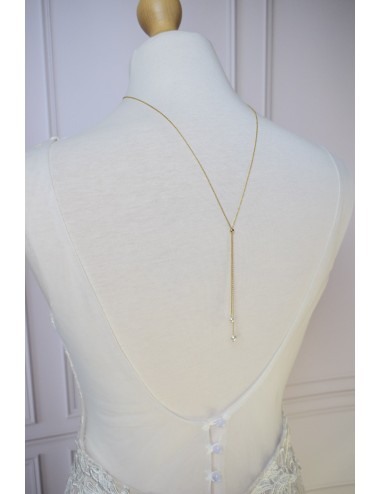 Collier de dos très fin pour la mariée en robe dos nu Pauline