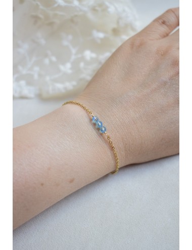 Bracelet ''Quelque chose de bleu'' Trio de perles pour la tradition