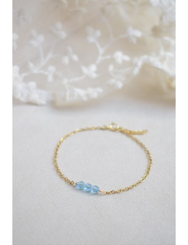 Bracelet ''Quelque chose de bleu'' Trio de perles pour la tradition