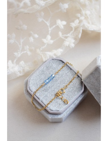 Bracelet ''Quelque chose de bleu'' Trio de perles pour la tradition