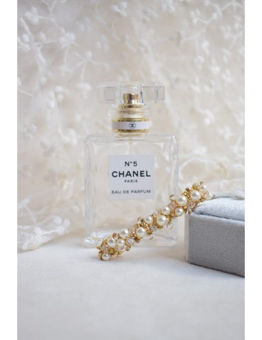 Barrette en perles pour la mariée, Orphée, pavée de perles
