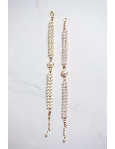 Bracelet de mariée modèle Solaire avec 2 rangs de perles