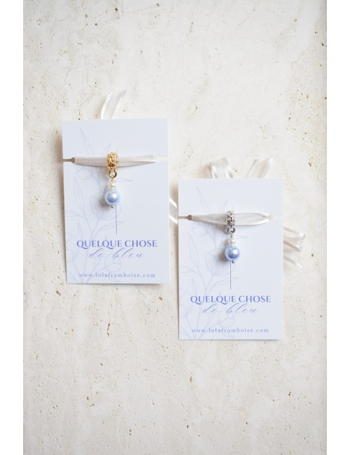 ''Quelque chose de bleu'' bijou de bouquet de mariée