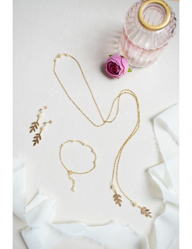 Parure de mariage style champêtre avec collier de dos boucles bracelet