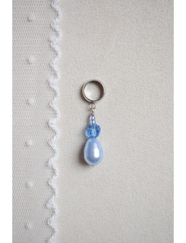 ''Quelque chose de bleu'' bijou de bouquet de mariée goutte