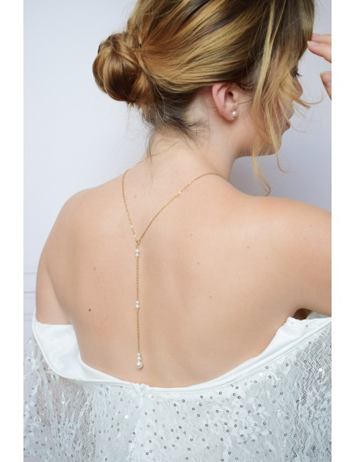 Collier de dos Rêveuse pour robe de mariée dos nu court