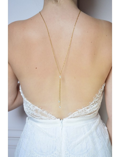 Collier dos nu Tendresse pour mariée minimaliste