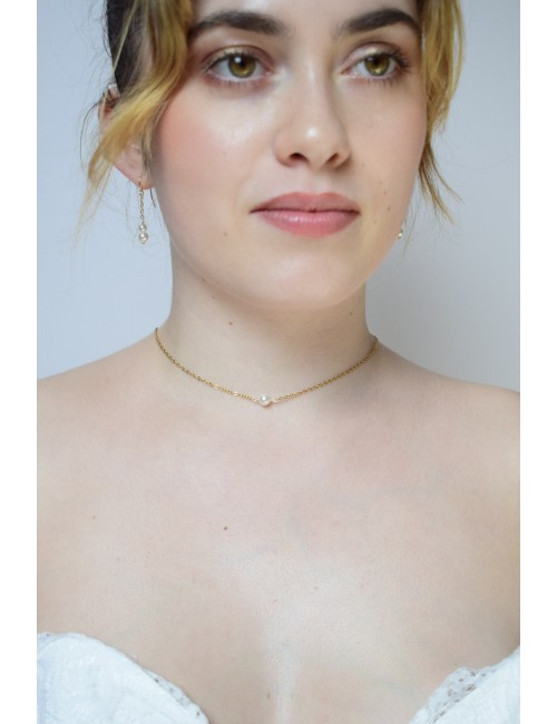 Collier dos nu Tendresse pour mariée minimaliste