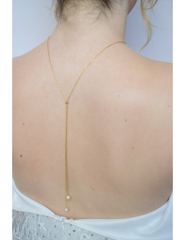 Collier de dos très fin pour la mariée en robe dos nu Pauline