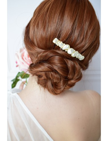 Barrette en perles pour la mariée, Idylle, avec perles irrégulières