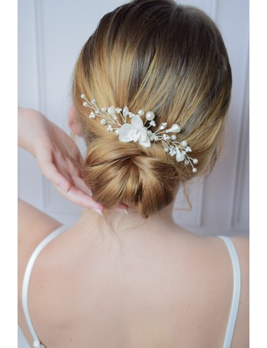 Peigne à cheveux pour la mariée Louison avec des branches de perles