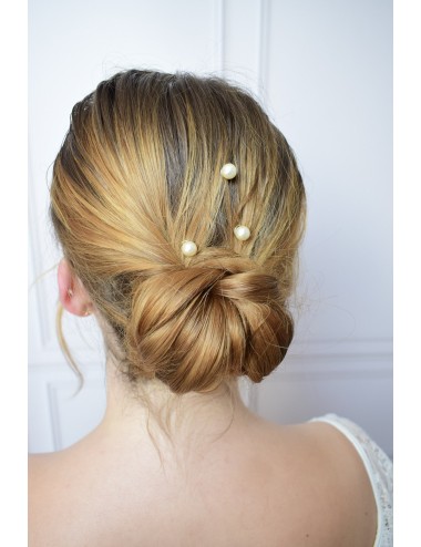 Ressorts de cheveux pour la mariée avec des perles nacrées