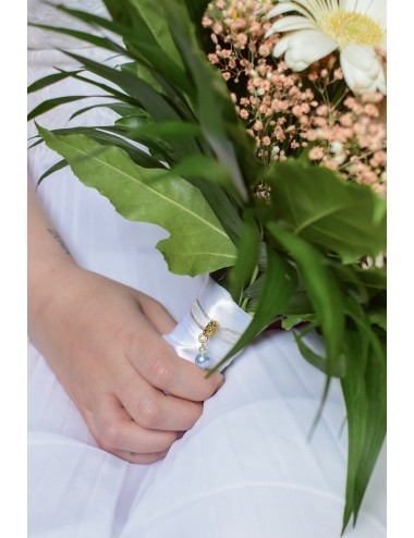 ''Quelque chose de bleu'' bijou de bouquet de mariée