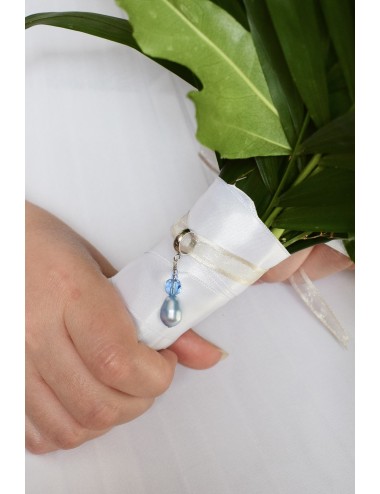 ''Quelque chose de bleu'' bijou de bouquet de mariée goutte