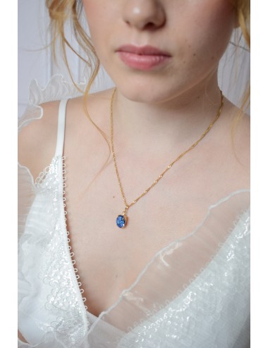 Collier Cabochon bleu pour la mariée