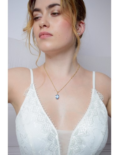 Collier Cabochon bleu pour la mariée