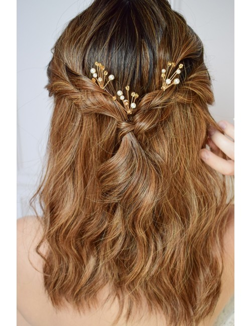 3 pics à cheveux Era pour le chignon de la mariée