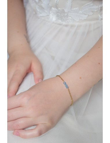 Bracelet ''Quelque chose de bleu'' Trio de perles pour la tradition