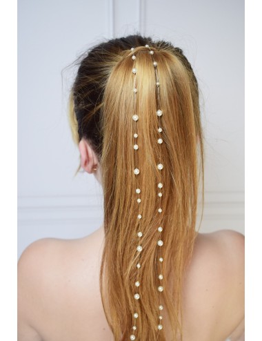 Fil transparent avec des perles nacrées pour mariée
