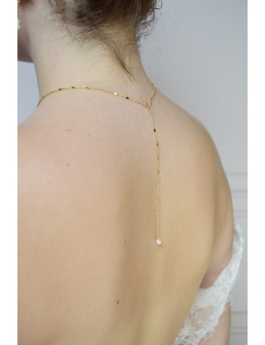 Collier mariage Evidence avec une chaine à petits coeurs en plaqué or