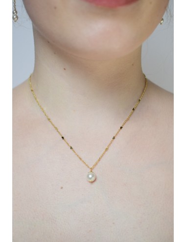 Collier mariage Evidence avec une chaine à petits coeurs en plaqué or