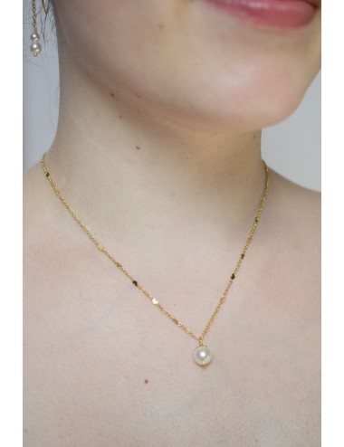 Collier mariage Evidence avec une chaine à petits coeurs en plaqué or