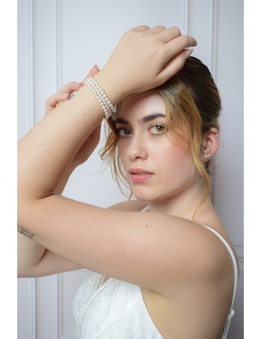 Bracelet de mariée Alice manchette de perles