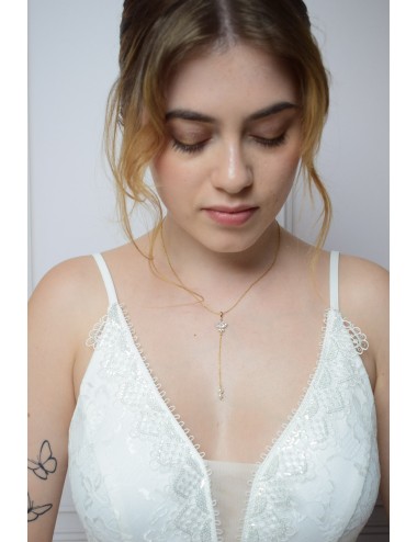 Collier pour la mariée minimaliste et fin, Iris