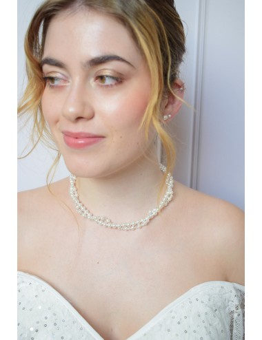Collier de mariage très élégant composé de 2 rangs de perles Iryna