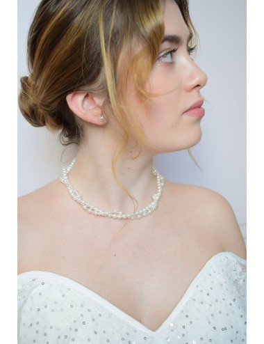 Collier de mariage très élégant composé de 2 rangs de perles Iryna