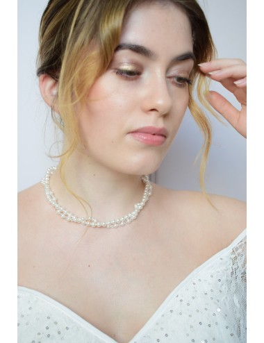 Collier de mariage très élégant composé de 2 rangs de perles Iryna