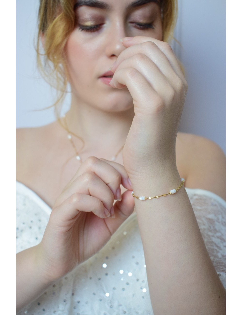 Bracelet de mariage Séverine, au style minimaliste