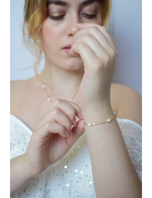 Bracelet de mariage Séverine, au style minimaliste
