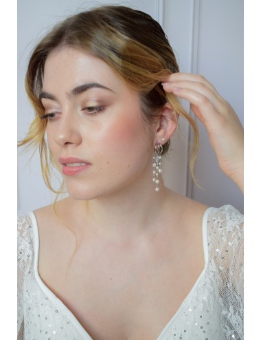 Boucles d'oreilles chutes de perles nacrées Promesse