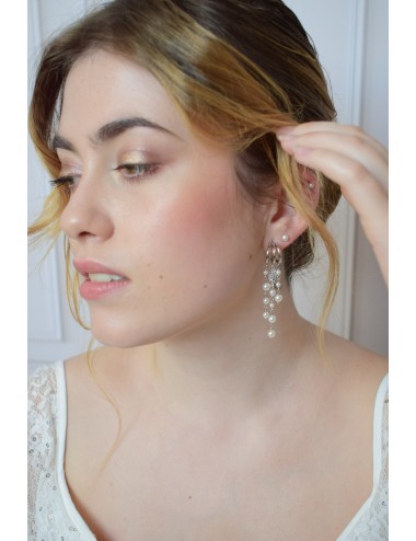 Boucles d'oreilles chutes de perles nacrées Promesse
