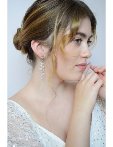 Boucles d'oreilles chutes de perles nacrées Promesse