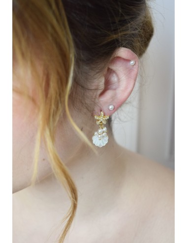 Boucles d'oreilles Néréide pour la mariée sur le thème marin