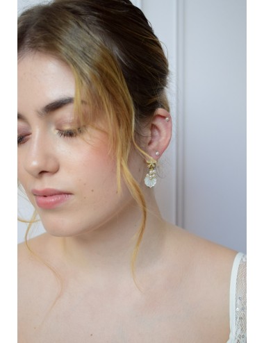 Boucles d'oreilles Néréide pour la mariée sur le thème marin