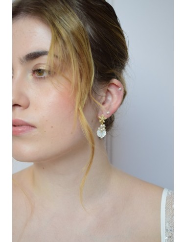 Boucles d'oreilles Néréide pour la mariée sur le thème marin