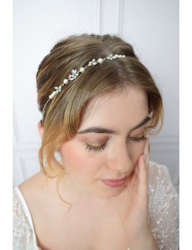 Headband Thilda pour la mariée très délicat, avec des perles.