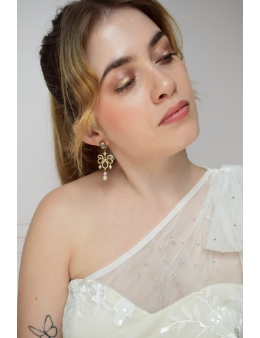 Boucles d'oreilles Daphné pour la mariée sur le thème Bridgerton