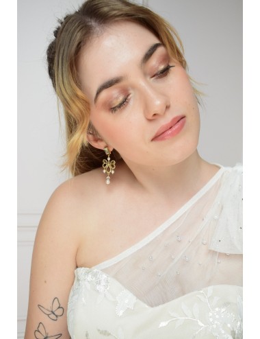 Boucles d'oreilles Daphné pour la mariée sur le thème Bridgerton
