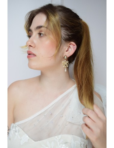 Boucles d'oreilles Daphné pour la mariée sur le thème Bridgerton