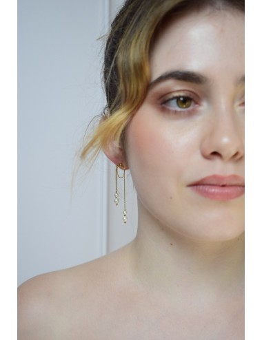 Boucles d'oreilles de mariage modèle Arizona, perles discrètes