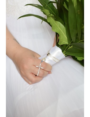 Bijou de bouquet Croix Catholique pour mariée