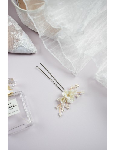 1 pic Aube, fleurs nacrées pour chignon de mariée bohême