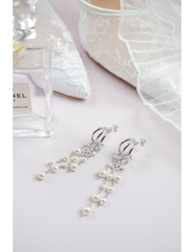 Boucles d'oreilles chutes de perles nacrées Promesse
