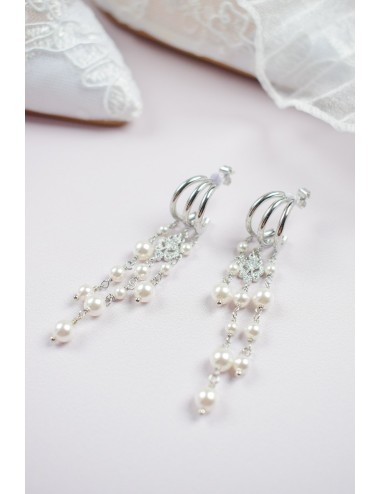 Boucles d'oreilles chutes de perles nacrées Promesse